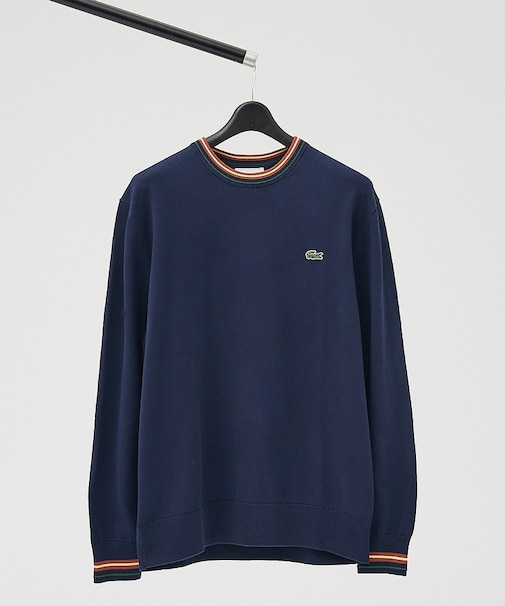 【LACOSTE / ラコステ】ボーダーリブ プルオーバーニット