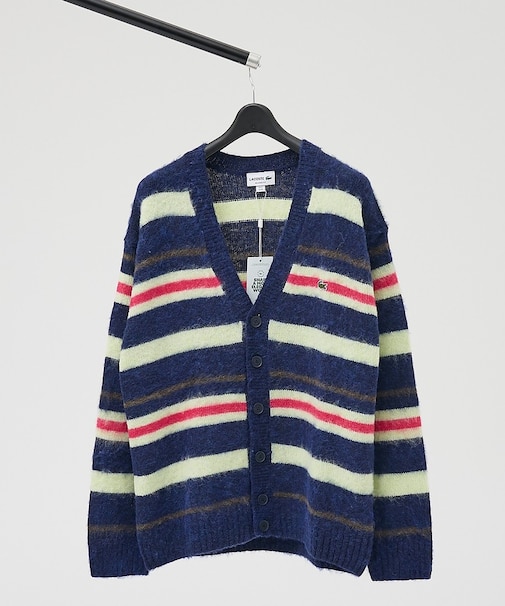 【LACOSTE / ラコステ】アルパカブレンド ボーダーニットカーディガン
