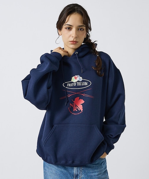【FRUIT OF THE LOOM】FTL×EVA ロゴプリントフーディー /