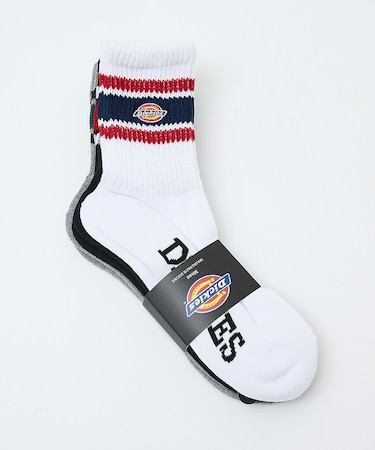 【Dickies / ディッキーズ】QDK3P3　底パイル刺繍ソックス/ライン/