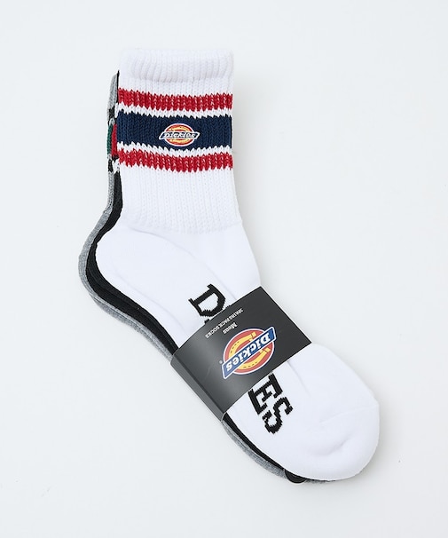 【Dickies / ディッキーズ】QDK3P3　底パイル刺繍ソックス/ライン/