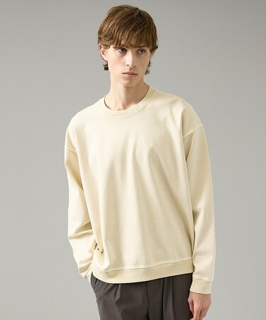 【スウェットライク】フェード ポンチ クルーネック プルオーバー