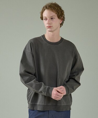 【スウェットライク】フェード ポンチ クルーネック プルオーバー