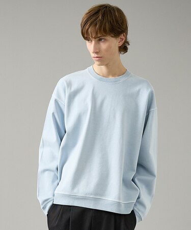 【スウェットライク】フェード ポンチ クルーネック プルオーバー