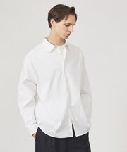 ストレッチコットン レギュラーカラー リラックスシャツ / オーバーサイズ