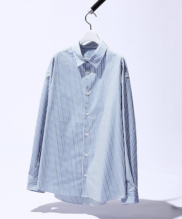 ストレッチコットン レギュラーカラー リラックスシャツ / オーバーサイズ