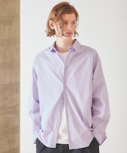 ストレッチコットン レギュラーカラー リラックスシャツ / オーバーサイズ