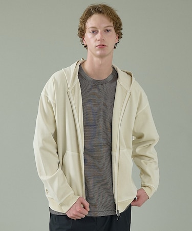 【スウェットライク】フェード ポンチ　ダブルZIPパーカー