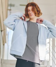 【スウェットライク】フェード ポンチ　ダブルZIPパーカー