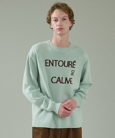 【2026NEW】ジャガードロゴニット プルオーバー / オーバーサイズ / L