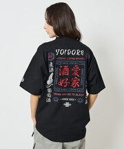 【YOIDORE/ヨイドレ】 酒愛好家 刺繍Tシャツ/SAKE ネオンプリントT
