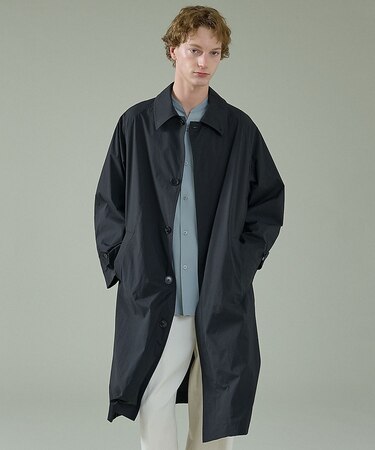 クリスピーナイロン バルカラーコート / オーバーサイズ / 軽量 ストレッチ