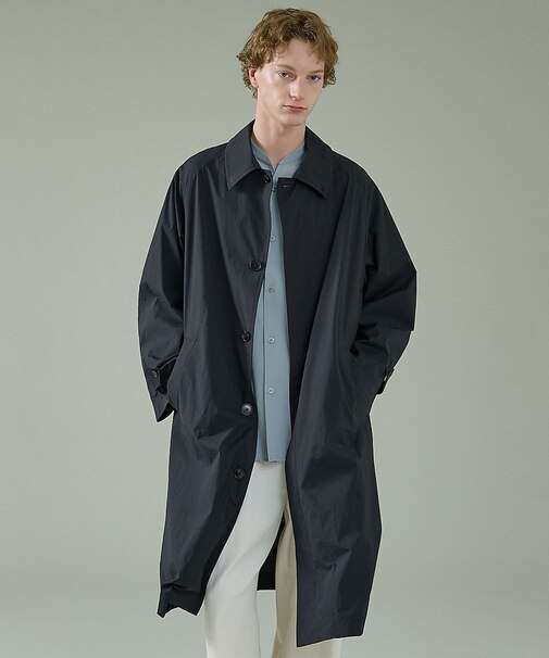 クリスピーナイロン バルカラーコート / オーバーサイズ / 軽量 ストレッチ