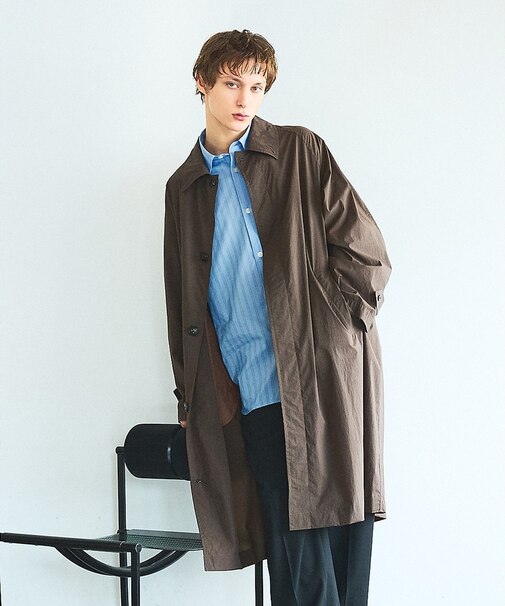 クリスピーナイロン バルカラーコート / オーバーサイズ / 軽量 ストレッチ