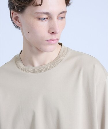 KNIT COLLAR コットンポンチ クルーネック半袖Tシャツ / リラックス