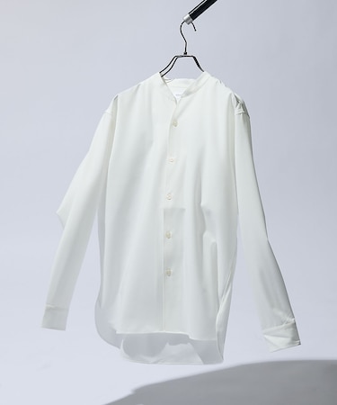 Vネック スキッパーシャツ / バンドカラー