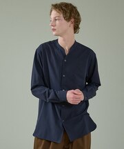 Vネック スキッパーシャツ / バンドカラー