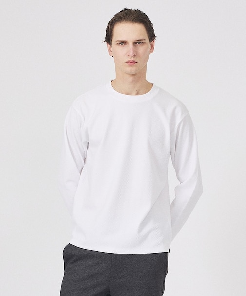 ヘリンボーン ジャガード 長袖Tシャツ