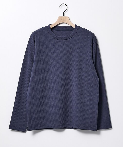 ヘリンボーン ジャガード 長袖Tシャツ