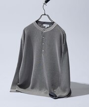 リブニット ヘンリーネック プルオーバー