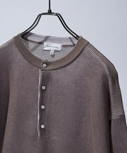 リブニット ヘンリーネック プルオーバー