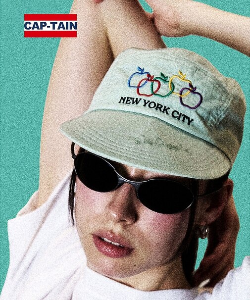 【CAP-TAIN】13.14 刺繍アップル×NEW YORK CITY｜DEN
