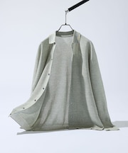 ハニカムメッシュ ニットポロカーディガン / ニットシャツ