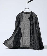 ドライタッチ ペーパーライク クルーネックカーディガン