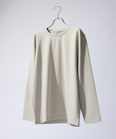 【SMART CLOSET】抗菌防臭 ポンチクルーネック 長袖Tシャツ