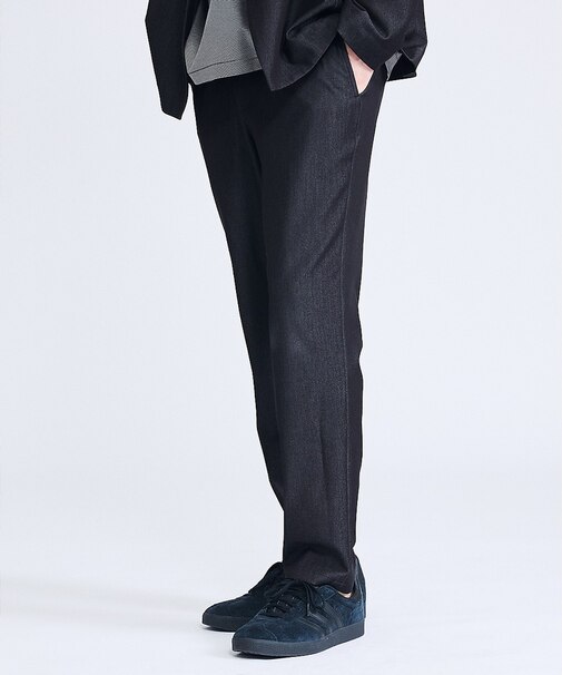 【セットアップ対応】デニムライクツイル テーパード イージーパンツ