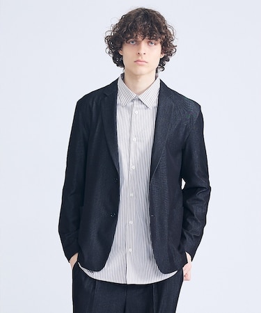 【セットアップ対応】デニムライクツイル シングルジャケット