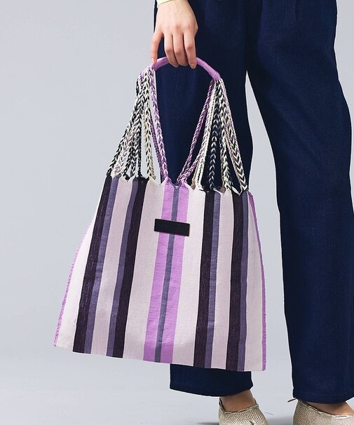 【MOON BIRD/ムーンバード】手織りハンモックトートバッグ/手織り/A4サ