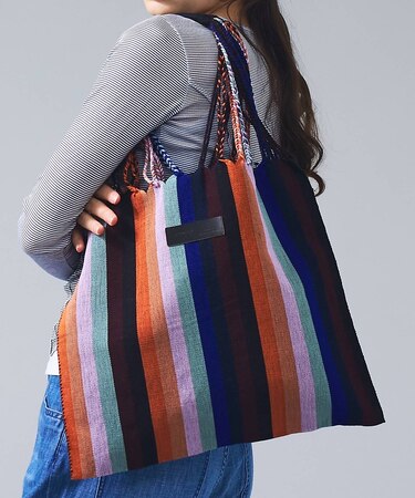 【MOON BIRD/ムーンバード】手織りハンモックトートバッグ/手織り/A4サ