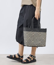 【MOON BIRD/ムーンバード】手編みのメルカドバッグM/かごバッグ/軽量/