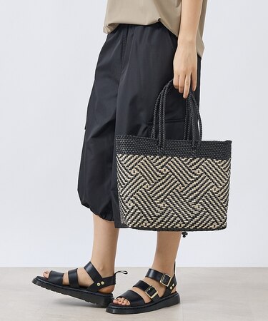 【MOON BIRD/ムーンバード】手編みのメルカドバッグM/かごバッグ/軽量/