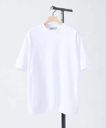 【SMART CLOSET/WEB限定】シルキータッチ モックネック 半袖Tシャ