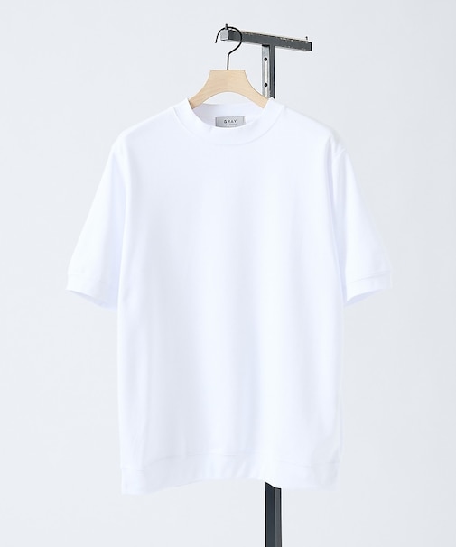 【SMART CLOSET/WEB限定】シルキータッチ モックネック 半袖Tシャ