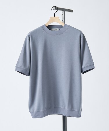 【SMART CLOSET/WEB限定】シルキータッチ モックネック 半袖Tシャ