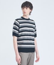 ブークレー マルチボーダー ニットTシャツ