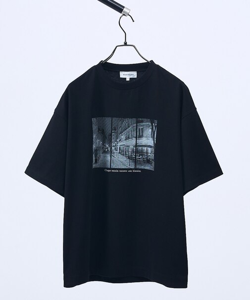 PARIS BACK ALLEY フォトプリント 半袖Tシャツ / オーバーサイ
