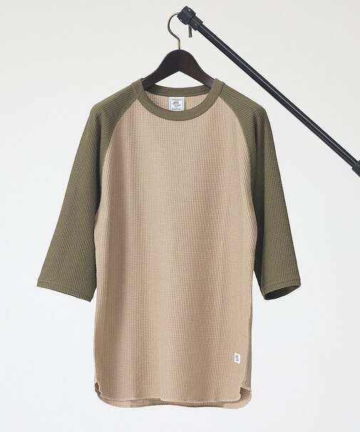 【JEMORGAN /ジェーイーモーガン 】ワッフルラグランスリーブ7分袖Tシャ