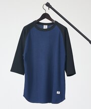【JEMORGAN /ジェーイーモーガン 】ワッフルラグランスリーブ７分袖Tシャ