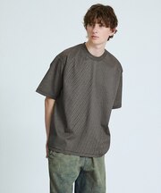 コットンポンチ マイクロボーダー Tシャツ / オーバーサイズ
