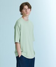 【接触冷感】 サマーニットTシャツ / オーバーサイズ