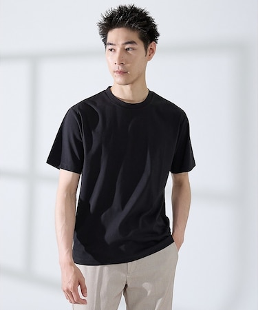 【SMART CLOSET】シルケット天竺 クルーネック 半袖Tシャツ / 接触