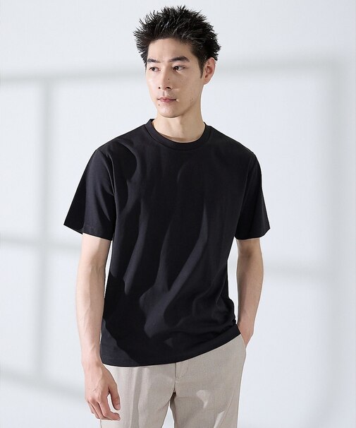 【SMART CLOSET】シルケット天竺 クルーネック 半袖Tシャツ / 接触