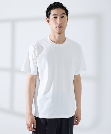 【SMART CLOSET】シルケット天竺 クルーネック 半袖Tシャツ / 接触