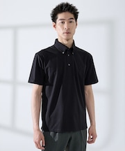【SMART CLOSET】シルケット天竺 ボタンダウン半袖ポロシャツ / 接触