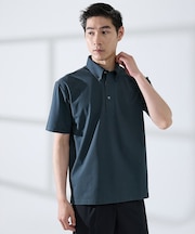 【SMART CLOSET】シルケット天竺 ボタンダウン半袖ポロシャツ / 接触