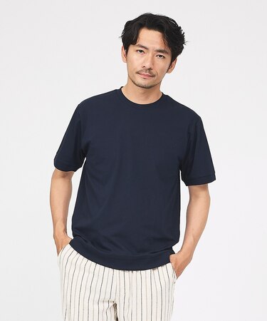 【SMART CLOSET】シルケット天竺 ワイドリブ Tシャツ / 接触冷感